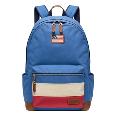 simple blue backpack with tommyjeans logo like american flag ony at the bottom pocket 

 sticker