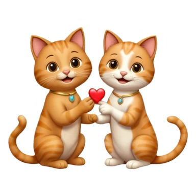 one happy cat proposing marriage to another happy cat in Rome, Italy, joyful and expressive, with a ring or proposal gesture, Roman scenery sticker