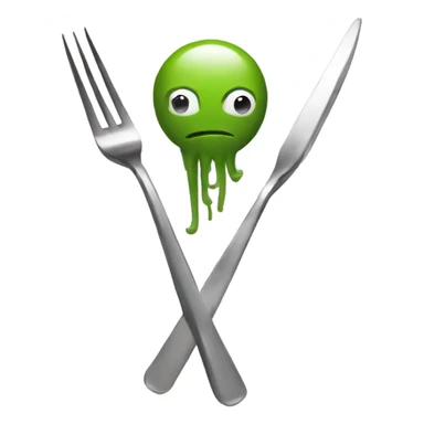 Thanks from squidgame holding a fork sticker