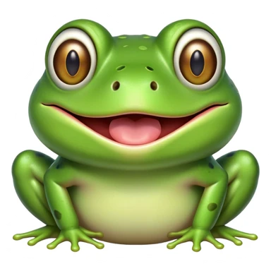 Green frog with its tongue sticking out and cross-eyed, silly expression sticker
