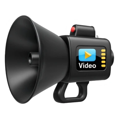 megaphone with a video sticker