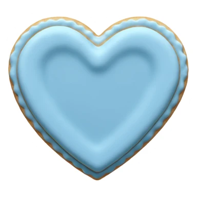 Realistic shortbread cookie in the shape of a heart with pastel blue sticker