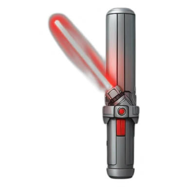 A lightsaber with a red beam sticker