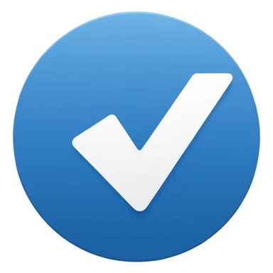 "Símbolo no formato de círculo, fundo sólido na cor azul oficial do Instagram (#0095F6), com um check branco nítido e alinhado no centro. Estilo minimalista, sem sombras, exatamente como o selo de verificação do Instagram." sticker