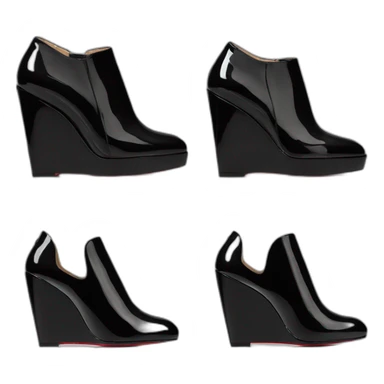 WEDGE heel LOUBOUTIN black leather PATENT sticker