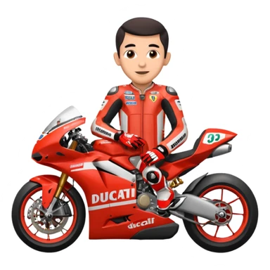 Un emoji de moto gp dé Ducati Marc Márquez pero con la moto del 2025 y el número del piloto es el 93 sticker