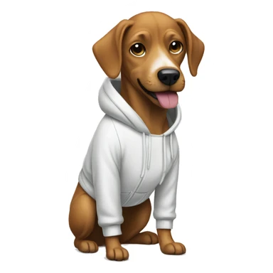 dog wearing a sweatsuit sticker