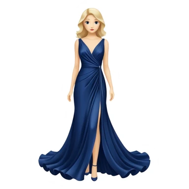 isolated realistic navy blue silk gown sticker