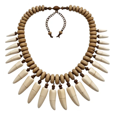 stone age necklace without human skeleton with elephant teeth and animal bones sticker