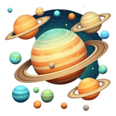 Vintage Planets comet streak motion blur sticker