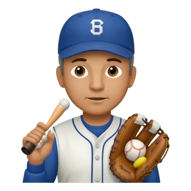 Middle aged Baseball Coach with sports whistle and a baseball glove sticker