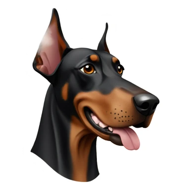 Doberman with brown cylinder in mouth. Smoke coming from cylinder  sticker