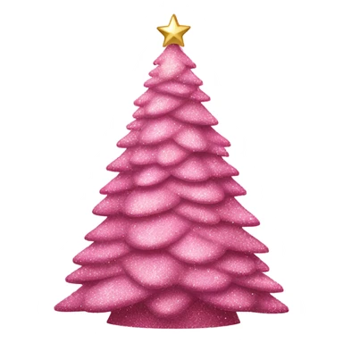 Large pink Christmas tree decorated with glitter  sticker