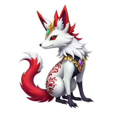 Shiny Exotic Gothic Braixen-Zoroark-Zangoose-hybrid-creature sticker