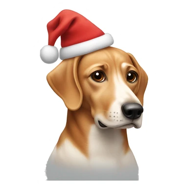 Weener dog wearing Christmas hat sticker