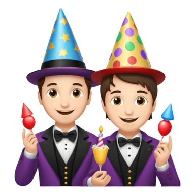 magician couple celebrat boy birthday  sticker