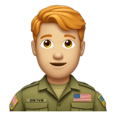 united states army man with ginger hair sticker