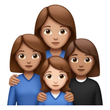 White family with brown hair sticker