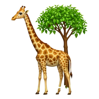 giraffe eating leaves from a tree sticker
