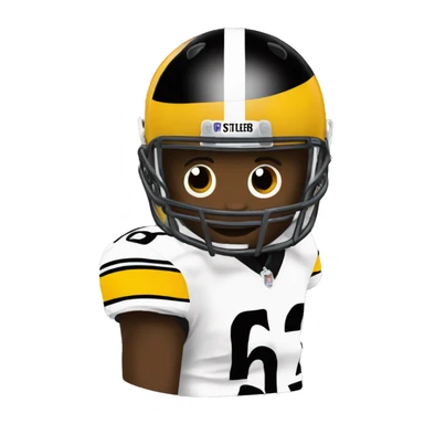 Emoji with Steelers helmet  sticker
