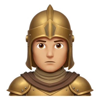 armored desert guardian portrait, head and shoulders only, bronze helmet, desert cape collar, battle-worn armor, strong expression, 3D cartoon, mobile game icon style, clean background, no text, no watermark
 sticker