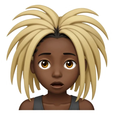 Black Girl with dreds that are black except for the left-front side of her head, she is shocked sticker