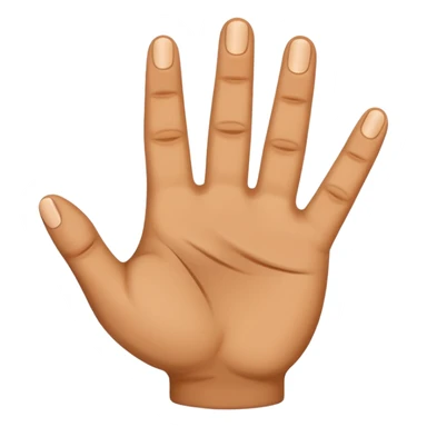 A hand with five fingers raises its  three fingers  sticker