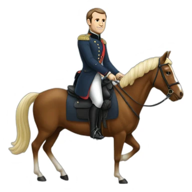 macron sur un chaval sticker