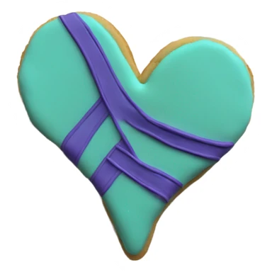 Purple and teal Suicide awareness ribbon on heart cookie sticker