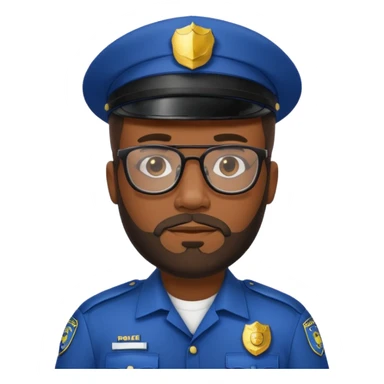 Police officer with glasses and beards black man sticker