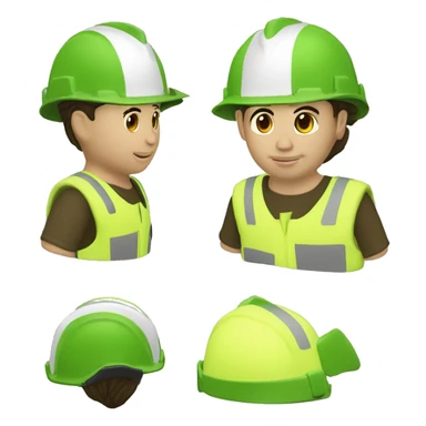 INGENIERO FORESTAL CUERPO COMPLETO CASCO BLANCO CHALECO VERDE sticker