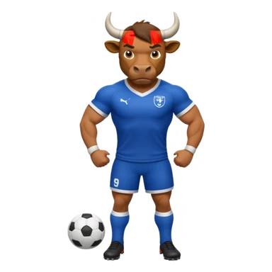 Create emojis of a bull that are related to soccer sticker