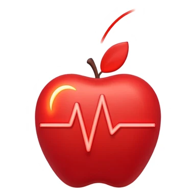 3D emoji showing a simple red pulse line (heartbeat monitor style) with a glowing point moving along it, minimal design on a soft background, symbolizing a steady pulse / heartbeat, clean and modern Apple emoji aesthetic sticker