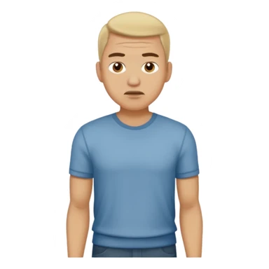 ligth man casual wear disgusted face full body sticker