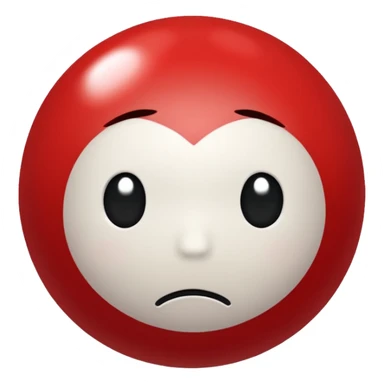 Little red ball with sad face with text: pallina sticker