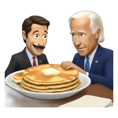 Ted Lasso eating pancakes with Joe Biden  sticker