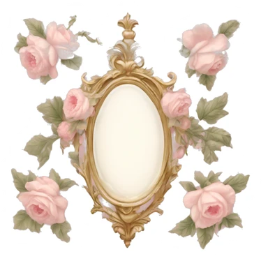 vintage rococo light pink dainty floral vanity sticker