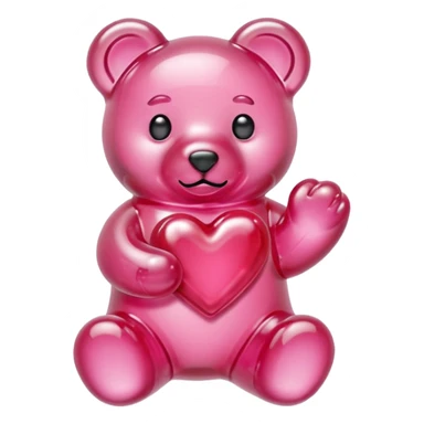transparent pink gummy bear heart pink sticker