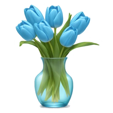Light blue tulips in glass vase  sticker