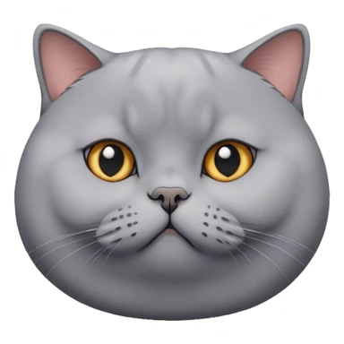 fat gray british shorthair cat  sticker