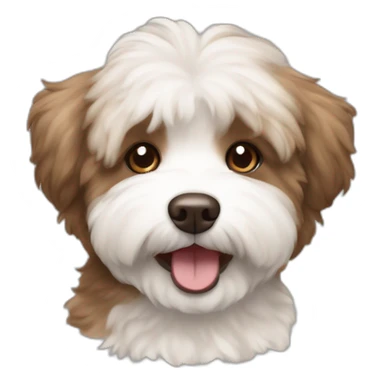 smiling brown coloured dog bichon havanese sticker