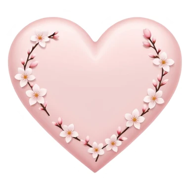 white heart with subtle sakura petal texture sticker