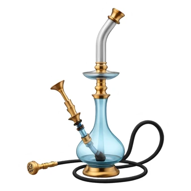 realistic modern hookah, sleek metal and glass design, ceramic hose, minimalistic, high detail, emoji style
 sticker