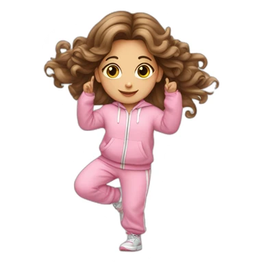 dancing-brown-haired-white-girl-pink-oversize-tracksuit sticker