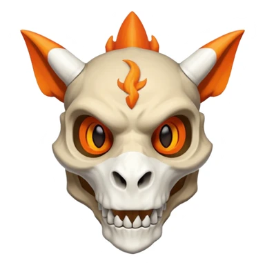 Skeletal Skull-mask-faced Cuzard-Cubone-Marowak-Charizard-Fakémon-Pokémon-Fusion sticker