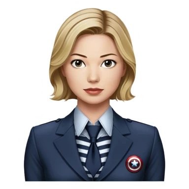 Emily VanCamp is sharon carter in captain america civil war, suit open button striped shirt sticker