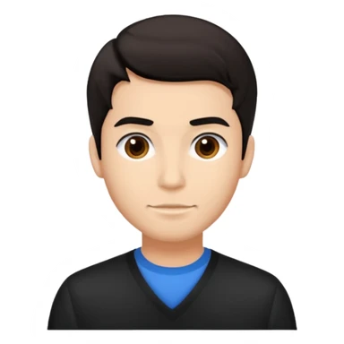 generate a emoji of man saying hii with normal skintone with some nice hair style with black-brown colour hair sticker