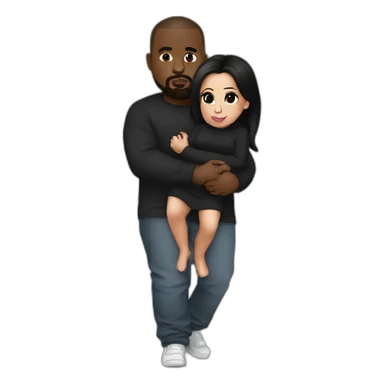 kim kardashian carrying midget kanye sticker