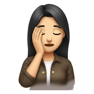Brunette girl doing a facepalm sticker