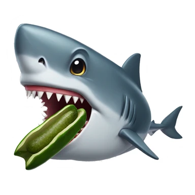 Shark eating pickle sticker